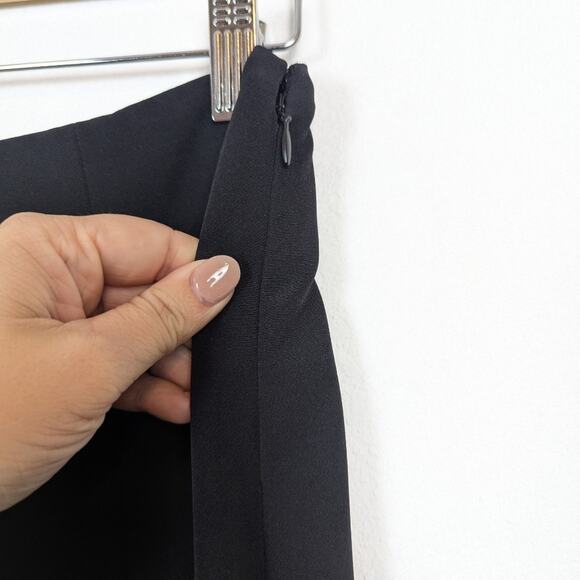 Jonathan Simkhai Black Chase Split Leg Crepe Flare Pants Size 4 - Picture 7 of 9